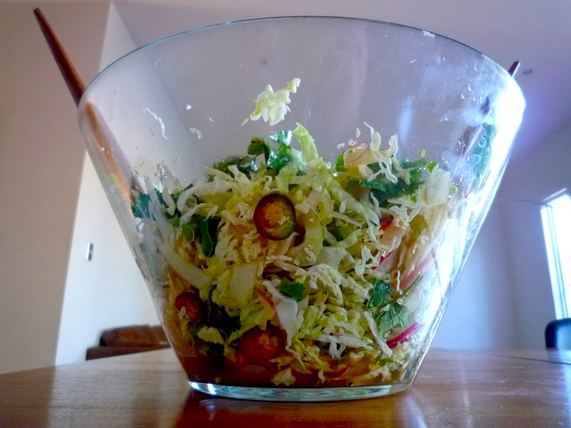 {Crispy Pork Belly + Apple & Fennel Coleslaw}