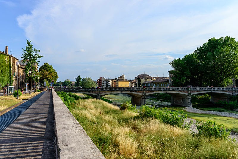 Riverside view in Parma