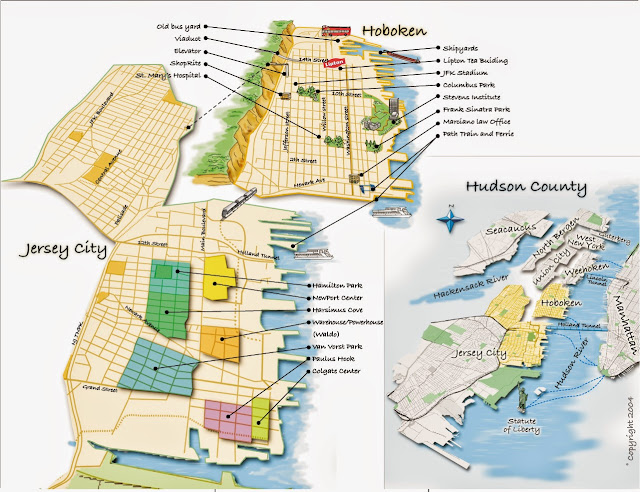 Jersey city map - USA