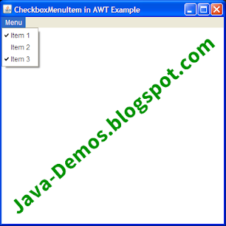 CheckboxMenuItem in AWT Example — Java Demos