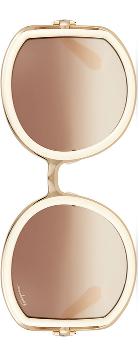 Salvatore Ferragamo Round Sunglasses with Buckle Detail