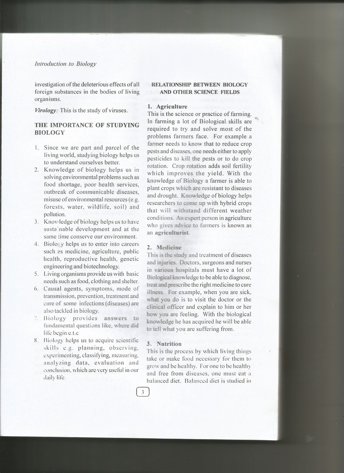 FORM ONE STUDY NOTES & PAST PAPERS BLOG INTRODUCTION TO BIOLOGY
