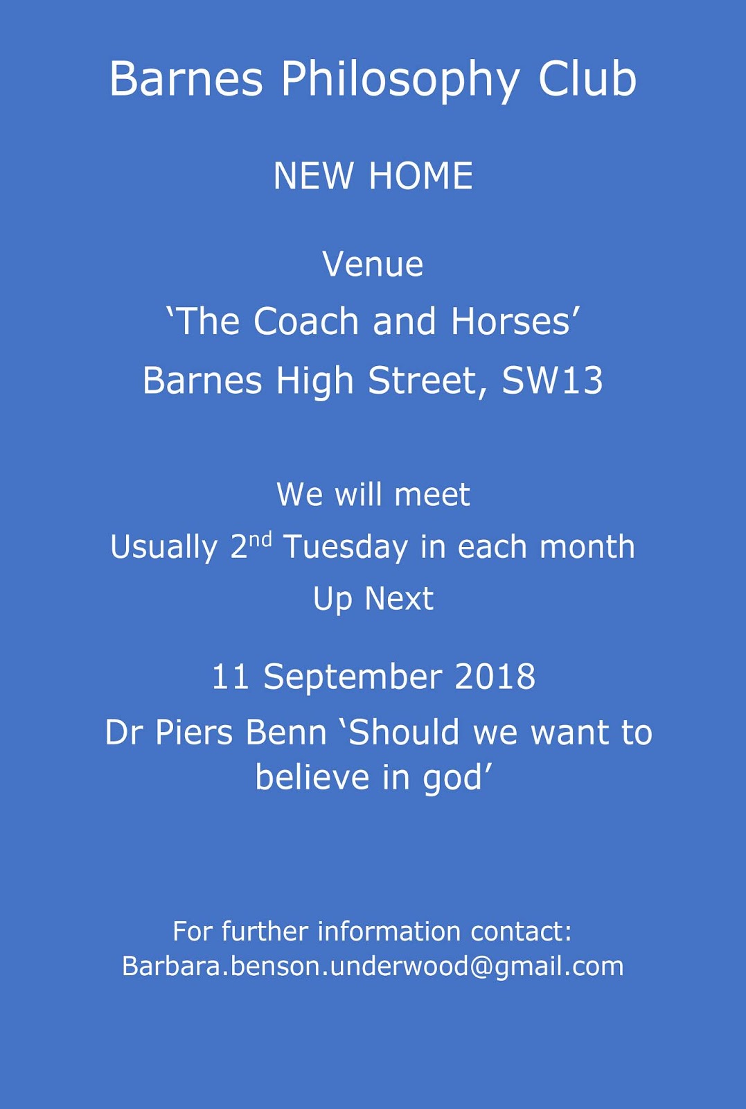 The Barnes Philosophy Club Barnes London Uk Sw13 Supported By