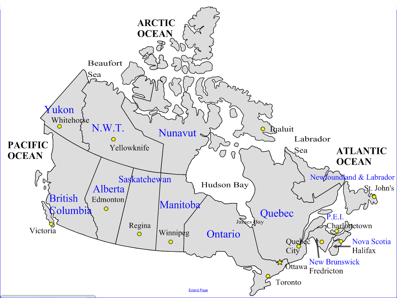 25 New Map Of Canada With Provinces Territories And Capital Cities