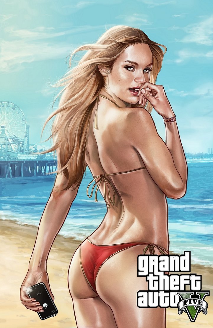 Kate upton selfie beach weather in GTA 5 Ace Maya of Trump Guru.