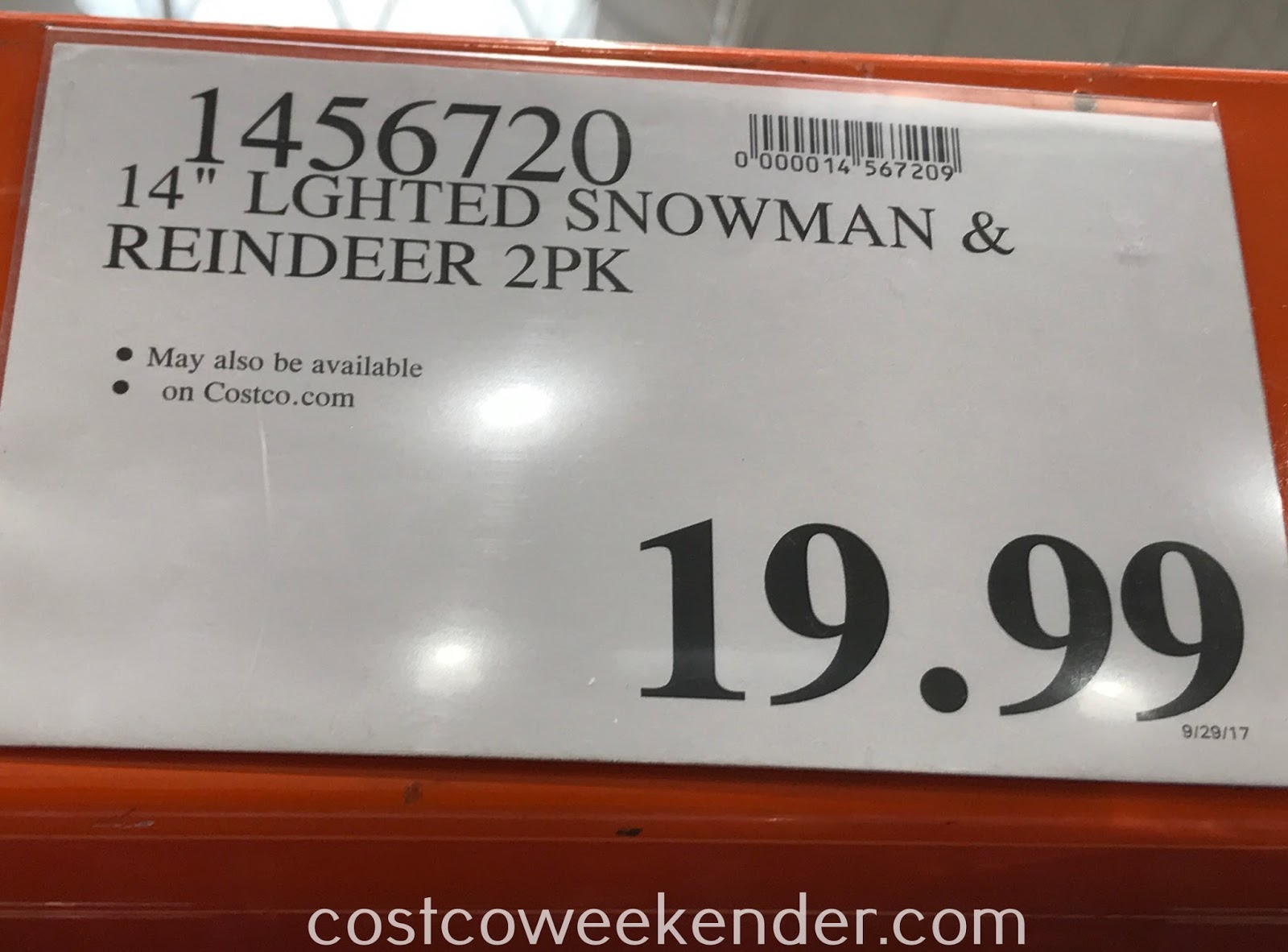 Lighted Snowman and Reindeer (2 pack) Costco Weekender