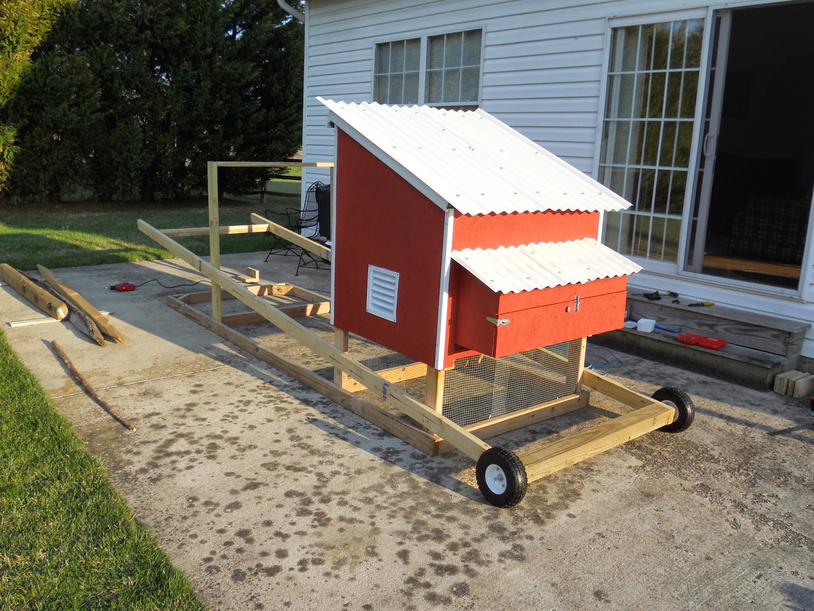 The Food Patch Nanofarm Chicken Tractor Update (wheel and handle