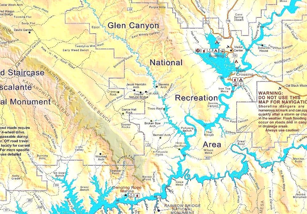 Lake Powell - Map Lake Powell