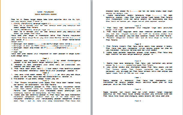 Contoh Surat Perjanjian Sewa Kontrak Rumah Klik Contoh Makalah