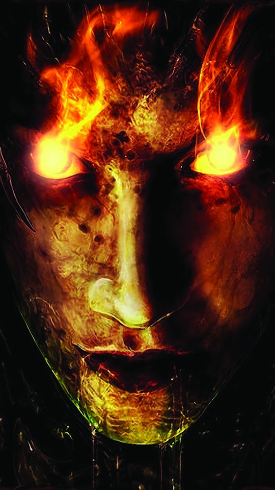 Fire Demon Glowing Eyes Halloween  Android Best Wallpaper