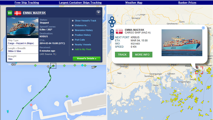 TOP 100 LARGEST CONTAINER SHIPS - Container Ships Dual Map