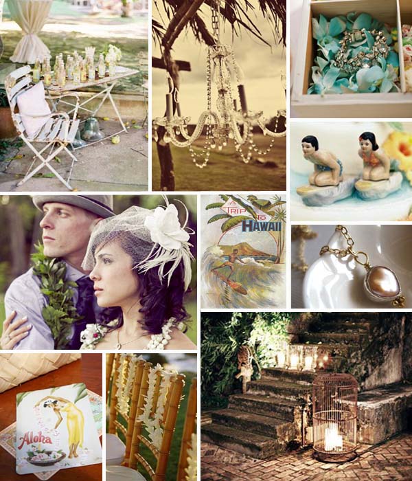 Swashbuckle The Aisle A Gentler Side Of Paradise Vintage Hawaiian Vintage Prints Antiqued Decor Pieces And Touches Of Crystal Contrasting Against The Natural Lushness I Took My Inspiration From Hawaii But Think