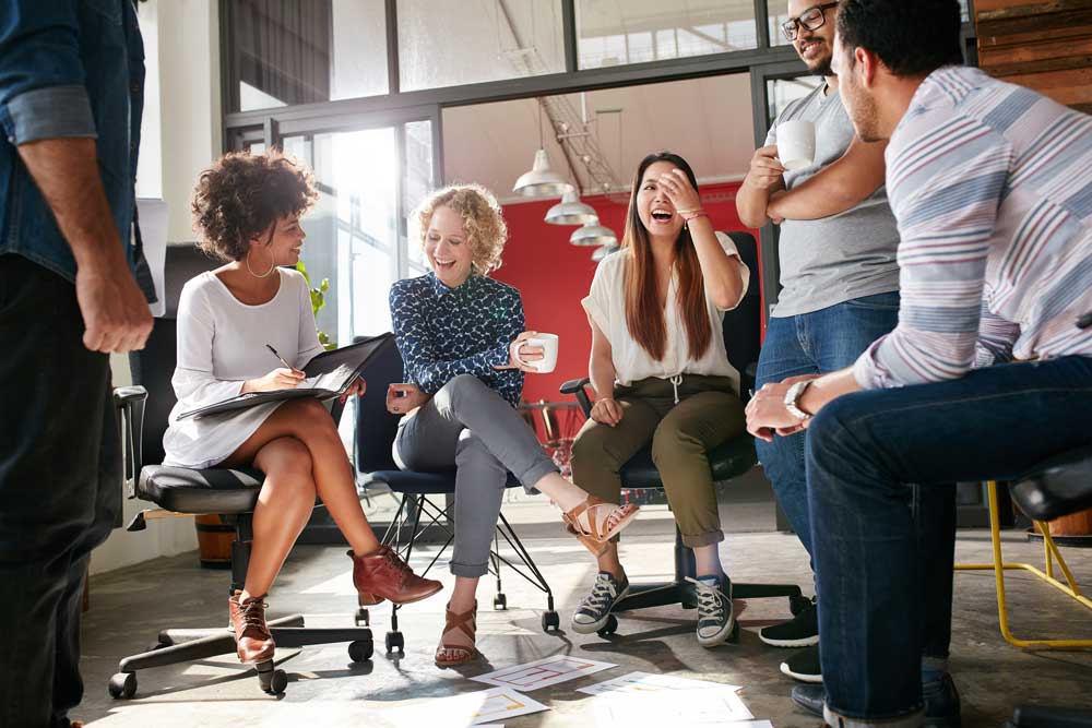 Generic stock photo of people meeting