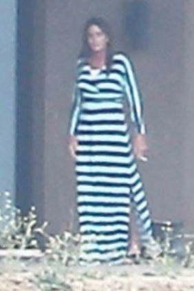 Photos: Bruce Jenner wears a long slit dress