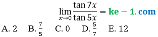 soal pg limit tan per tan