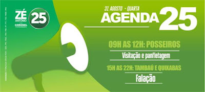 Candidato a prefeito Zé Antônio acompanhado do vice Coronel Fernandes divulgam agenda desta quarta-feira(31)