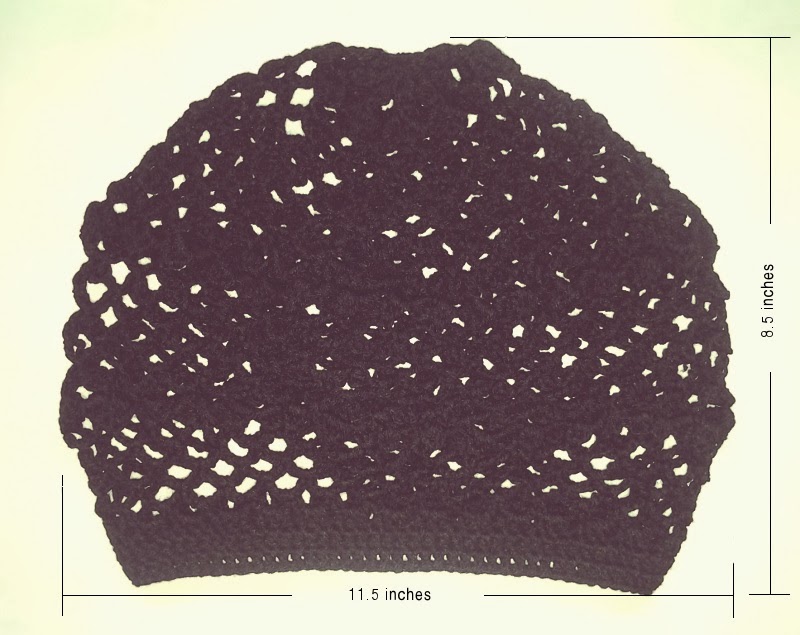 crochet pattern: lace beret measurements