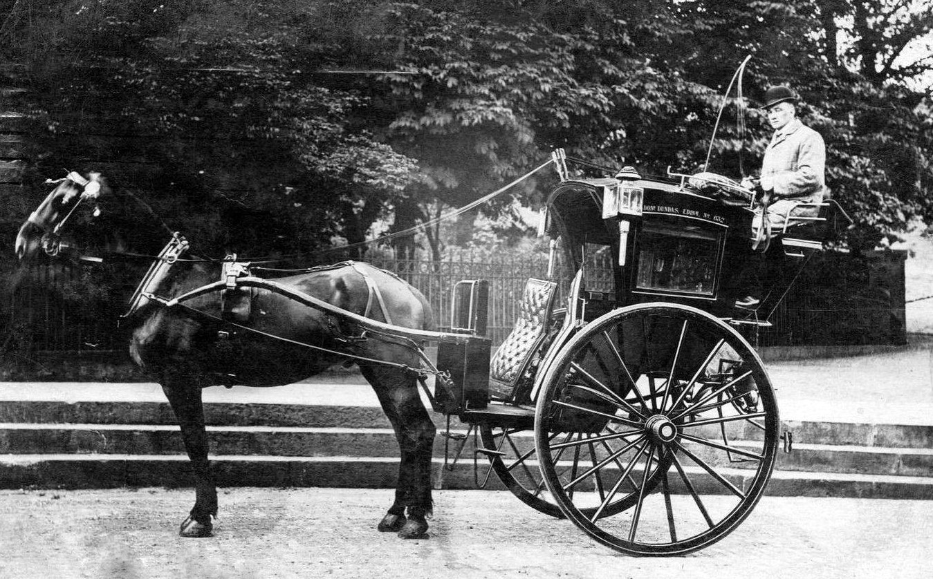 Tour Scotland Old Photograph Hansom Cab Edinburgh Scotland
