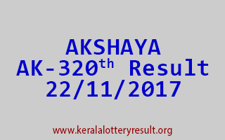 AKSHAYA Lottery AK 320 Results 22-11-2017
