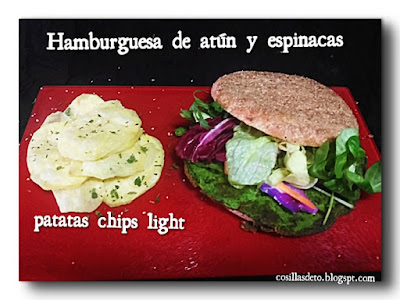 Hamburguesa de atún y espinacas / Tuna and spinach burger / tonno hamburger e spinaci / thon hamburger et les épinards / Thunfisch-Burger und Spinat