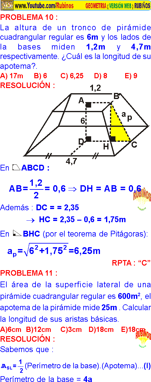 PIRAMIDE-GEOMETRIA DEL ESPACIO EJERCICIOS Y PROBLEMAS RESUELTOS DE ...