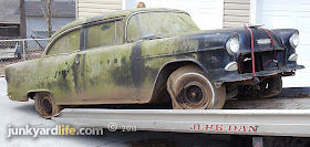 Success in securing a barn find 1955 Chevy.