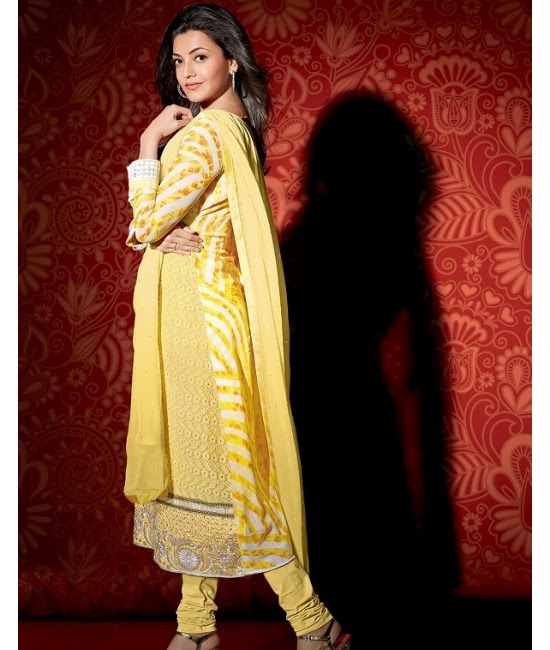 Kajal Agarwal in Yellow Designer Dress