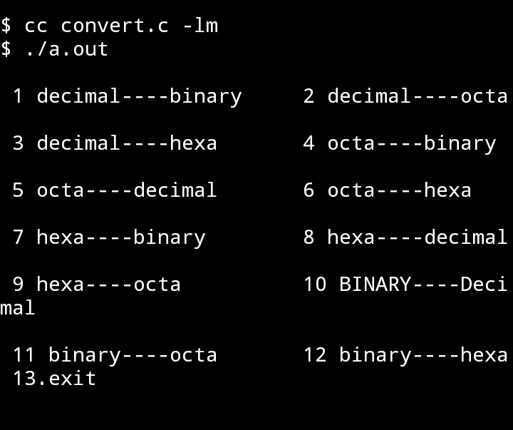 Rare Programming Codes: C Program for Number System Conversion