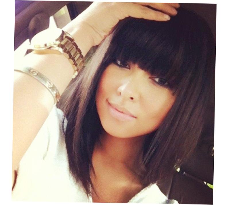 A Line Bob With Side Bangs Hairtstyles Ellecrafts A Line Bob With Side Bangs And Highlights Picture