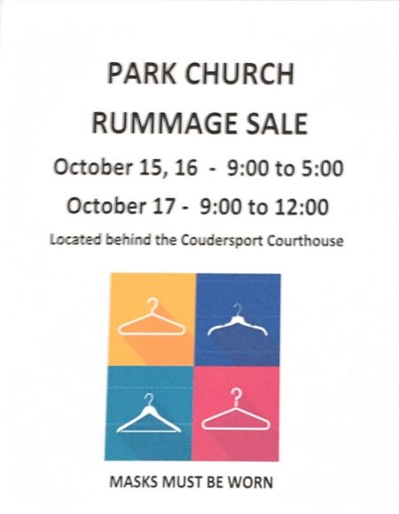 10-15/16/17 Park Church Rummage Sale