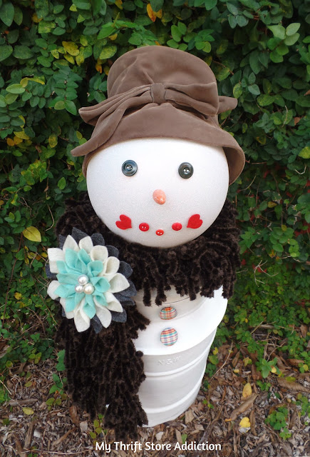 repurposed vintage milk can snowman