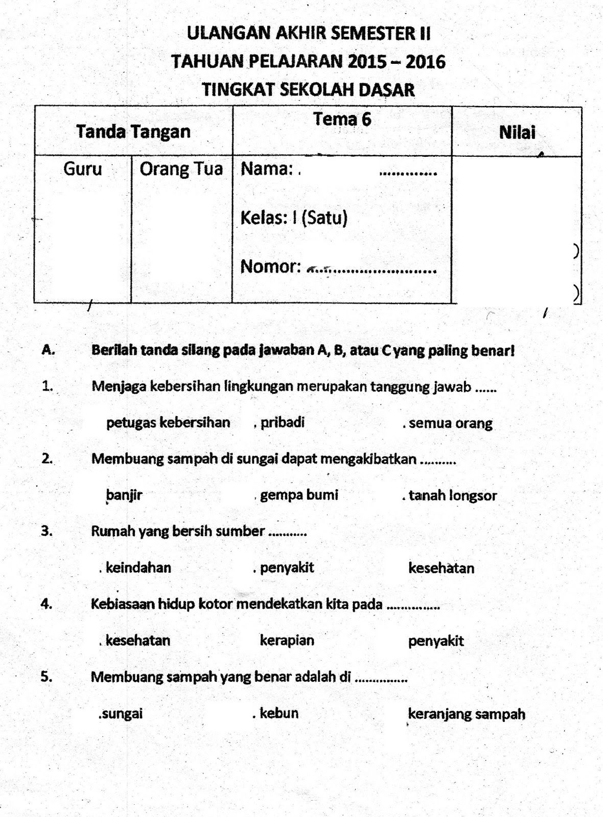 Persiapan Jitu Menghadapi UAS Genap Tema 6 Kelas 1: Panduan Lengkap Download Soal dan Strategi Belajar