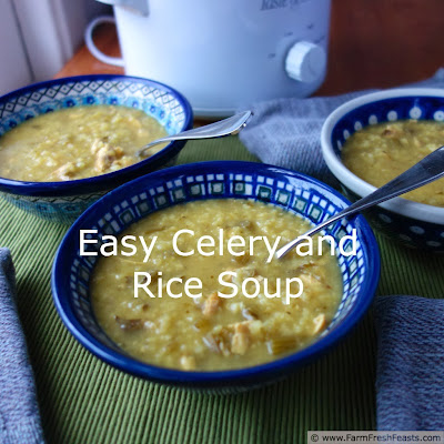 Easy Celery Rice Soup (with Slow Cooker option) | Farm Fresh Feasts