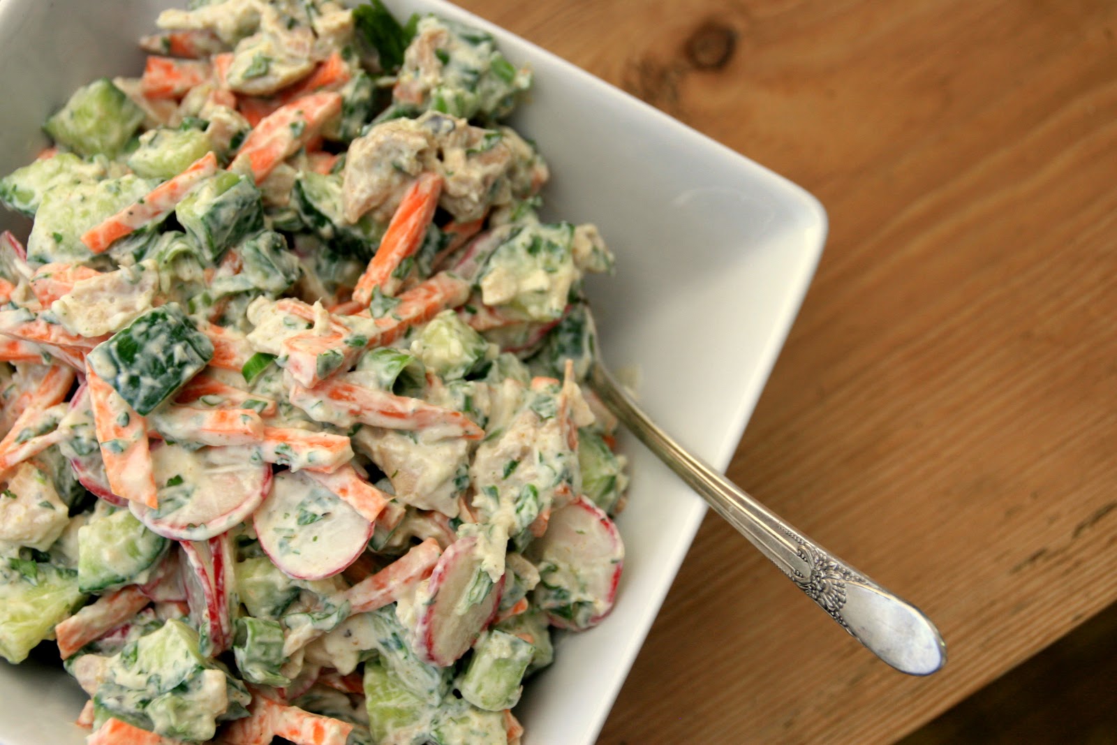 Cooking with Chopin, Living with Elmo Crunchy Chicken Salad with