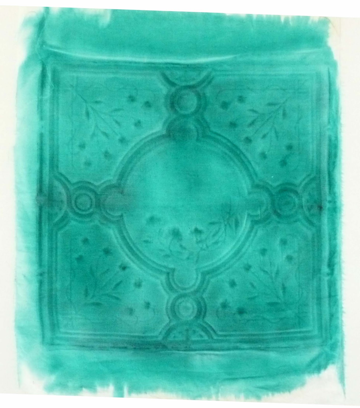 Linda's Art Quilts Using Tin Ceiling Tiles to Paint Fabric