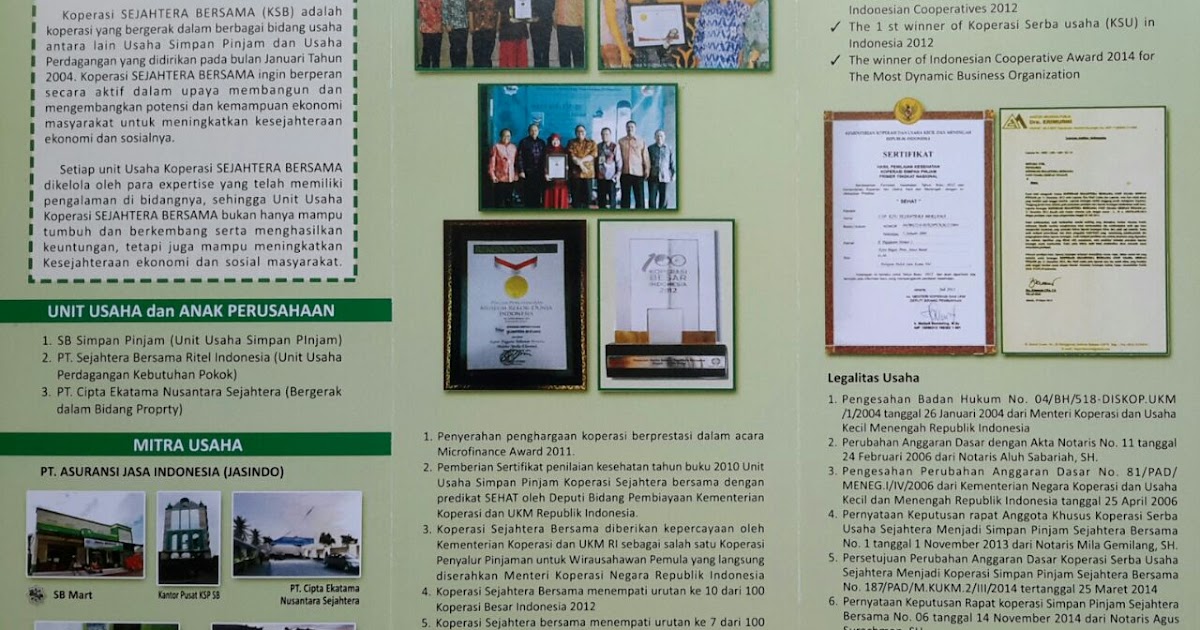 KOPERASI SEJAHTERA BERSAMA BROSUR KOPERASI SEJAHTERA BERSAMA KOPERASI SEJAHTERA BERSAMA BROSUR KOPERASI SEJAHTERA BERSAMA