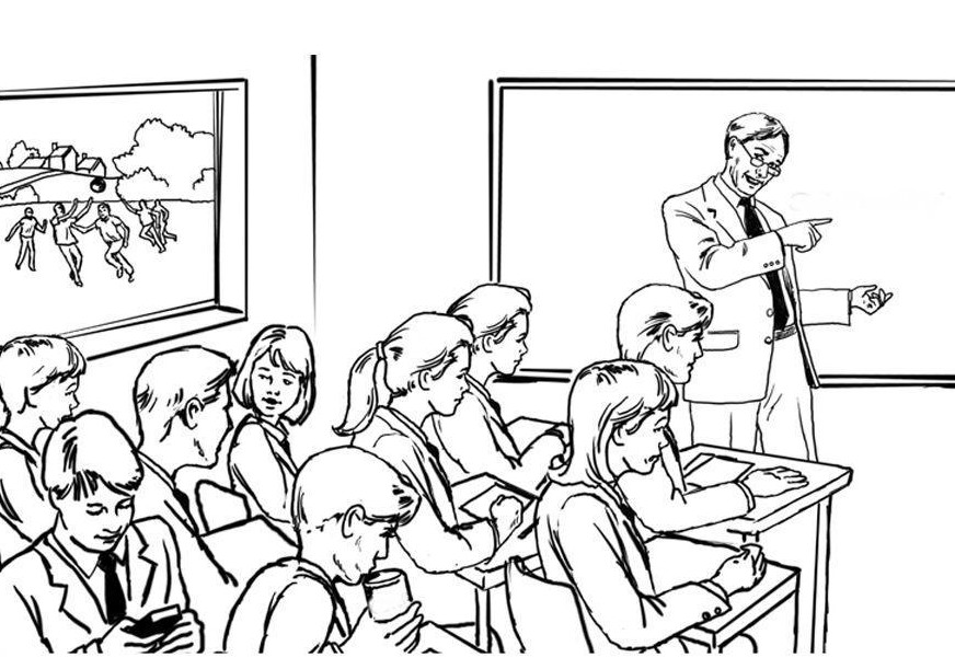 Gambar Guru Mengajar Kartun Hitam Putih | Kata Kata Bijak