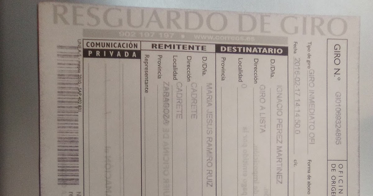 GIRO INMEDIATO CORREOS HA PASADO A LA HISTORIA