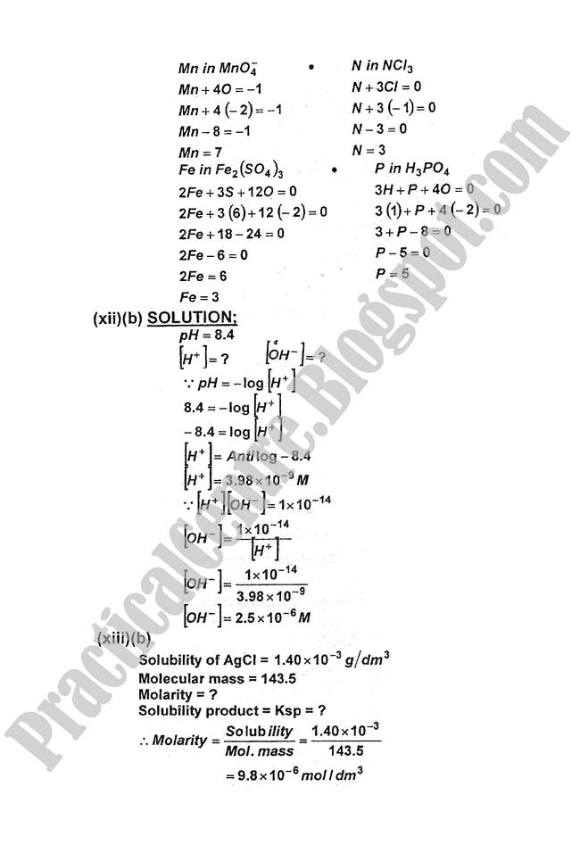 Chemistry-Numericals-Solve-2013-five-year-paper-class-XI