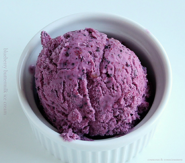 Featured Recipe | Blueberry Buttermilk Ice Cream from Couscous & Consciousness #SecretRecipeClub #icecream #summer #blueberry #recipe
