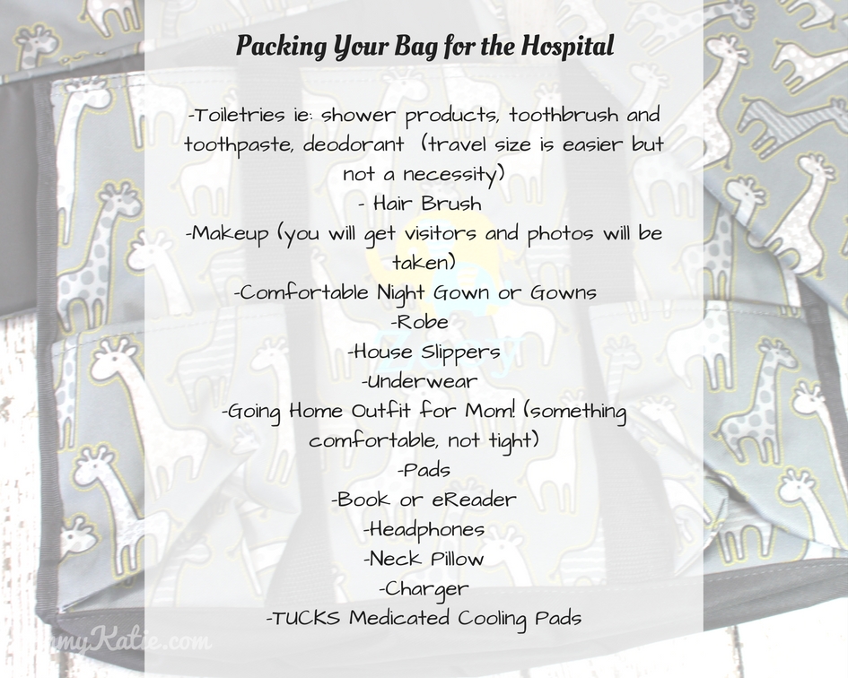 Packing the Hospital Bag a must have list by Mommy Katie