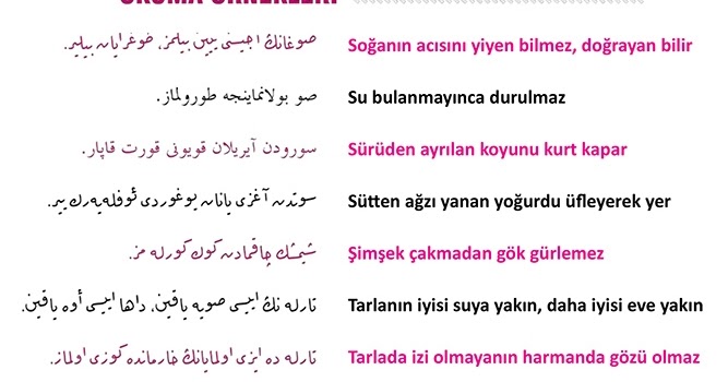 Osmanlica Turkce Lisan I Osmani لسان عثمانى Osmanlica Metin Okuma Atasozleri