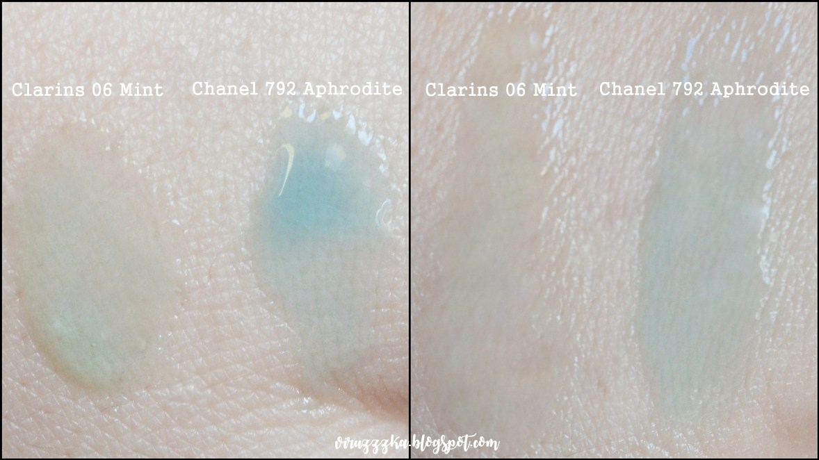 CHANEL 792 Aphrodite Clarins 06 Mint swatch CHANEL 792 Aphrodite Clarins 06 Mint swatch