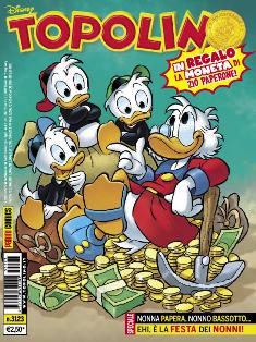 Topolino 3123 - 6 Ottobre 2015 | ISSN 1120-611X | TRUE PDF | Settimanale | Fumetti | Universo Disney
Topolino apparve in Italia il 30 marzo 1930, quando sul n.13 del settimanale torinese Illustrazione del Popolo, diretto da Lorenzo Gigli, fu pubblicata la prima striscia disegnata da Ub Iwerks e intitolata Le avventure di Topolino nella giungla. Due anni dopo si ha il primo libro illustrato italiano con le sue immagini: Sua Altezza Reale il Principe Codarello e, poco più tardi, il 31 dicembre 1932, esce il primo numero di Topolino in formato giornale, edito da Nerbini.
Sulla falsariga del celebre Corriere dei Piccoli, anche Topolino si presentava ai lettori con periodicità settimanale e si apriva con una breve storia in cui le didascalie sono scritte in rima e realizzata da Giove Toppi, che divenne quindi il primo autore Disney italiano. Sul settimanale della Nerbini, comunque, trovano spazio soprattutto le strisce e le tavole realizzate da Floyd Gottfredson. In queste storie vengono anche introdotte delle didascalie in rima, scritte dal primo direttore della rivista, Paolo Lorenzini (detto Collodi Nipote in quanto nipote di Carlo Collodi), e viene anche assegnato il nome definitivo alla spalla di Topolino, ovvero quel Pippo un po' lunatico e un po' svampito che sui libri della Salani veniva ancora chiamato Medoro.
Nerbini non si era assicurato correttamente i diritti di pubblicazione: quando aveva varato la sua rivista, infatti, si era rivolto al Consorzio Cinematografico E.I.A., il distributore dei cortometraggi di Topolino, quando in realtà i diritti per le riviste erano stati dati in mano al giornalista Guglielmo Emanuel dallo stesso Disney. Per cui, per un paio di numeri, la testata passò da Topolino a Topo Lino, per poi riprendere la nota testata con il n.7. Il Topolino Giornale era formato da otto pagine e non conteneva solo storie a fumetti Disney ma anche storie non-Disney che anzi erano di solito la maggioranza delle storie presenti in un numero.
Il numero 137 del Topolino Giornale, dell'11 agosto 1935, segna il passaggio di consegne da Nerbini alla Mondadori. Il fascismo, tuttavia, causò dei problemi al giornale. Dal 1938, il Min.Cul.Pop. (Ministero della Cultura Popolare) impone alla stampa di non editare più i protagonisti del fumetto popolare americano. Il solo Topolino è risparmiato, e così il suo logo e il suo personaggio possono continuare ad esistere nelle edicole italiane, ma in piena seconda guerra mondiale, a partire dal n.476 del 27 gennaio 1942, anche il settimanale è costretto a cedere alle restrizioni. Lo sostituisce Tuffolino, un ragazzetto dalle medesime caratteristiche fisiche, disegnato dal grande illustratore Pierlorenzo De Vita. Con la fine del fascismo, le avventure di Topolino poterono di nuovo essere pubblicate.
Alla fine degli anni quaranta, però, i giornali a fumetti che pubblicavano storie a puntate di non più di due tavole ad episodio erano irrimediabilmente in crisi, e così lo stesso Topolino, le cui vendite erano di gran lunga calate rispetto al periodo d'oro. Mondadori, però, non poteva rinunciare alla rivista da edicola per non perdere i ricchi diritti delle pubblicazioni da libreria, così decise un doloroso ma necessario cambio di formato e periodicità. Nel 1949 nasce così il periodico a fumetti Topolino formato libretto, all'inizio con cadenza mensile, quindi quindicinale e, infine, settimanale, fino a giungere a oggi al suo sessantesimo anniversario e con oltre 3000 numeri usciti, ricchi di storie tra le più famose, con autori da Carl Barks a Romano Scarpa, da Floyd Gottfredson a Giovan Battista Carpi e così via.