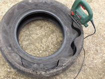 paso a paso de maceta hecha con neumático