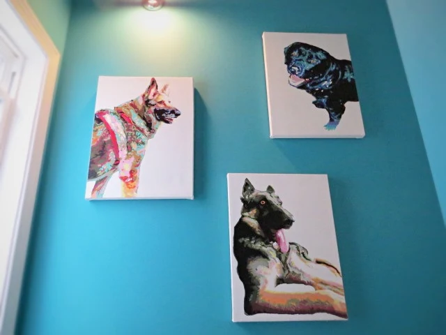 all three paint by numbers dog paintings
