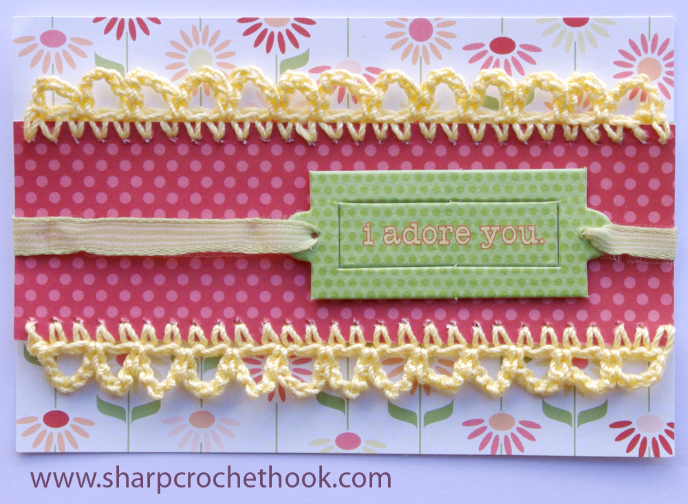 Sharp Crochet Hook Easy crochet edging scrapbook style cards