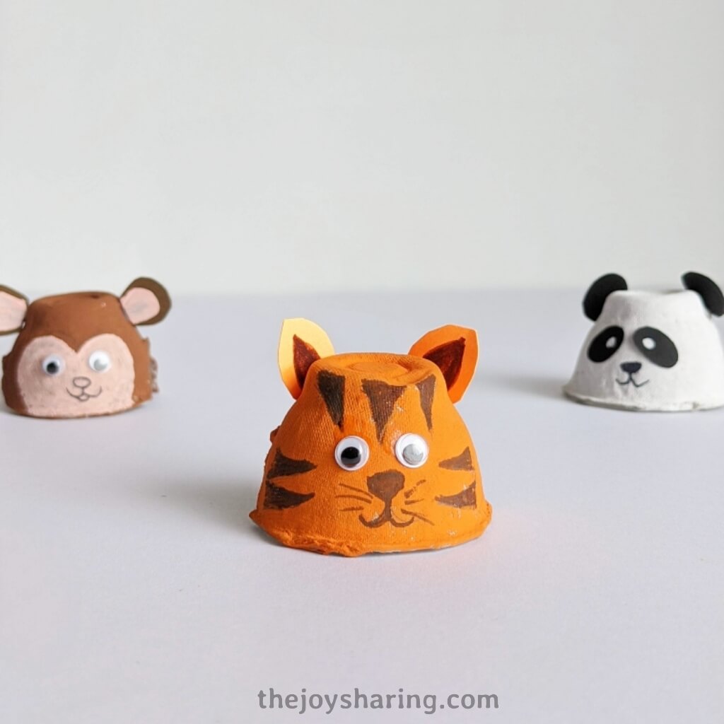 How to make tiger craft using egg carton?