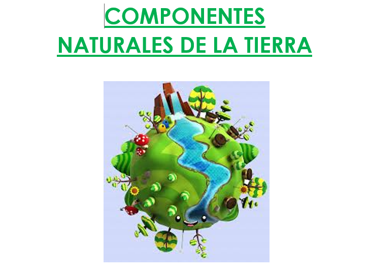 recursos naturales y los productos que se obtienen de ellos: Componentes  naturales de la tierra