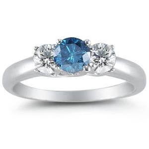 Blue Diamond Engagement Ring